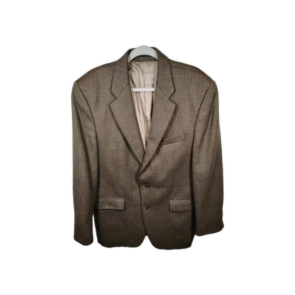 Chaps Pure Wool Brown Tan Sports Coat Jacket 2 Button Blazer Used A Sec 50C 2700